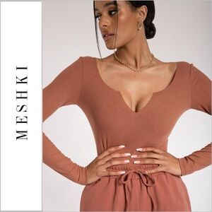 Meshki Malene V-Neck Bodysuit Sienna